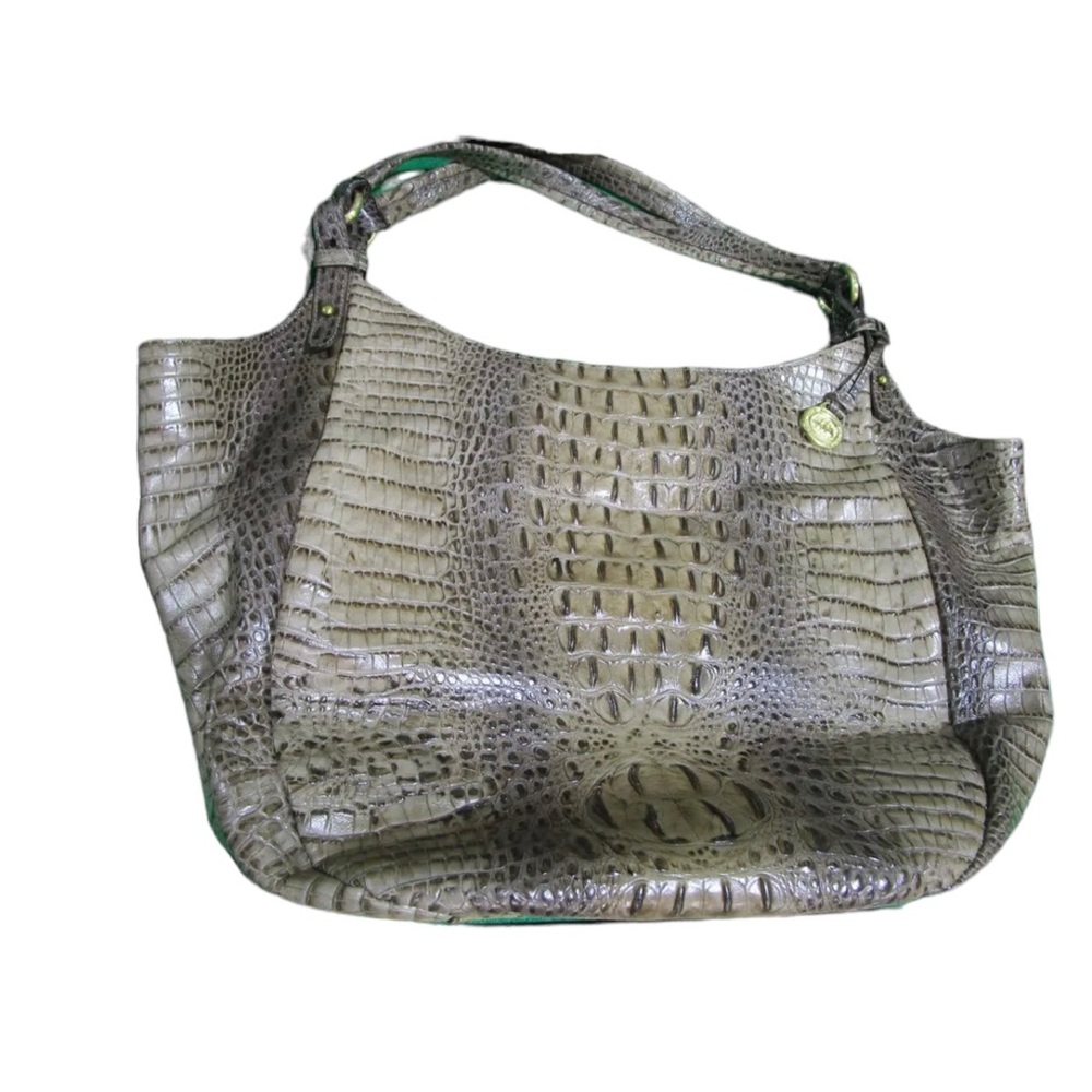 Brahmin Large tote purse in Alligator brown/beige